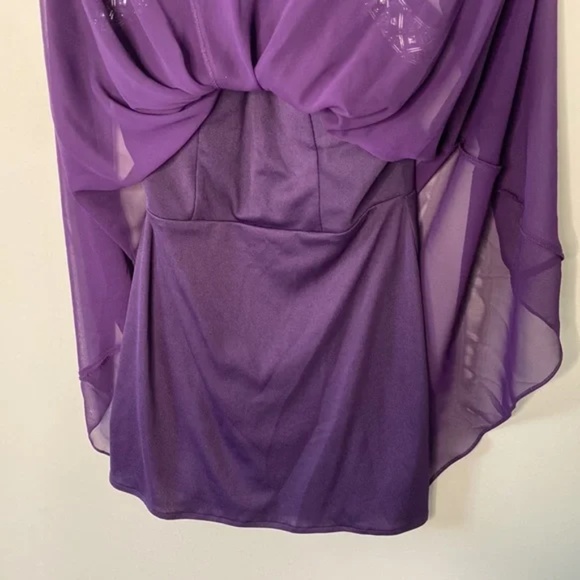 JS Boutique Purple Beaded Chiffon Dress - Picture 8 of 15